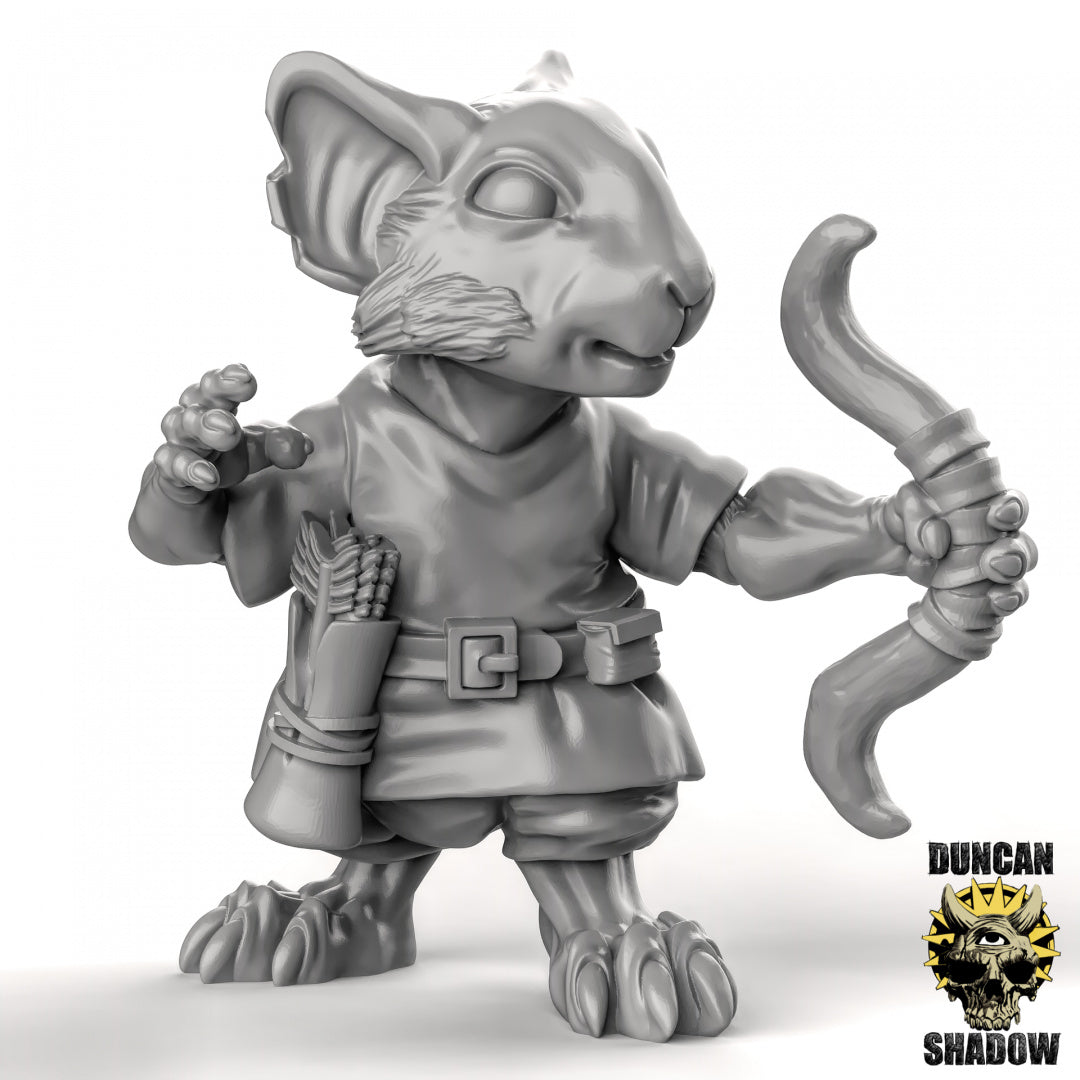 Mouse Archer 1 Miniature | Premium Quality 3D Printed - Tabletop RPG & D&D miniature. Perfect for wargaming & collectors.