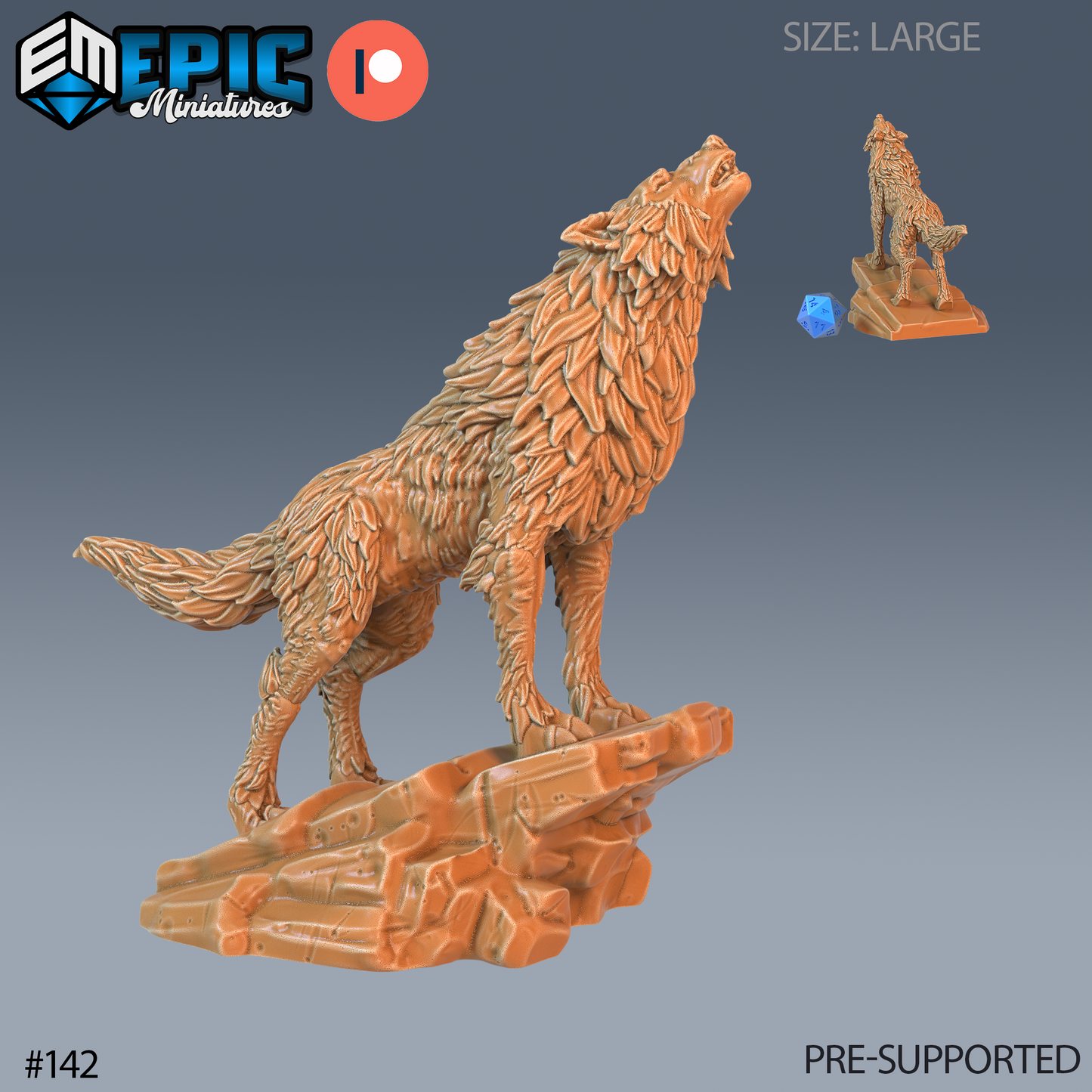 Giant Wolf 1 Miniature | Bring Your Adventures To Life - Tabletop RPG & D&D miniature. Perfect for wargaming & collectors.