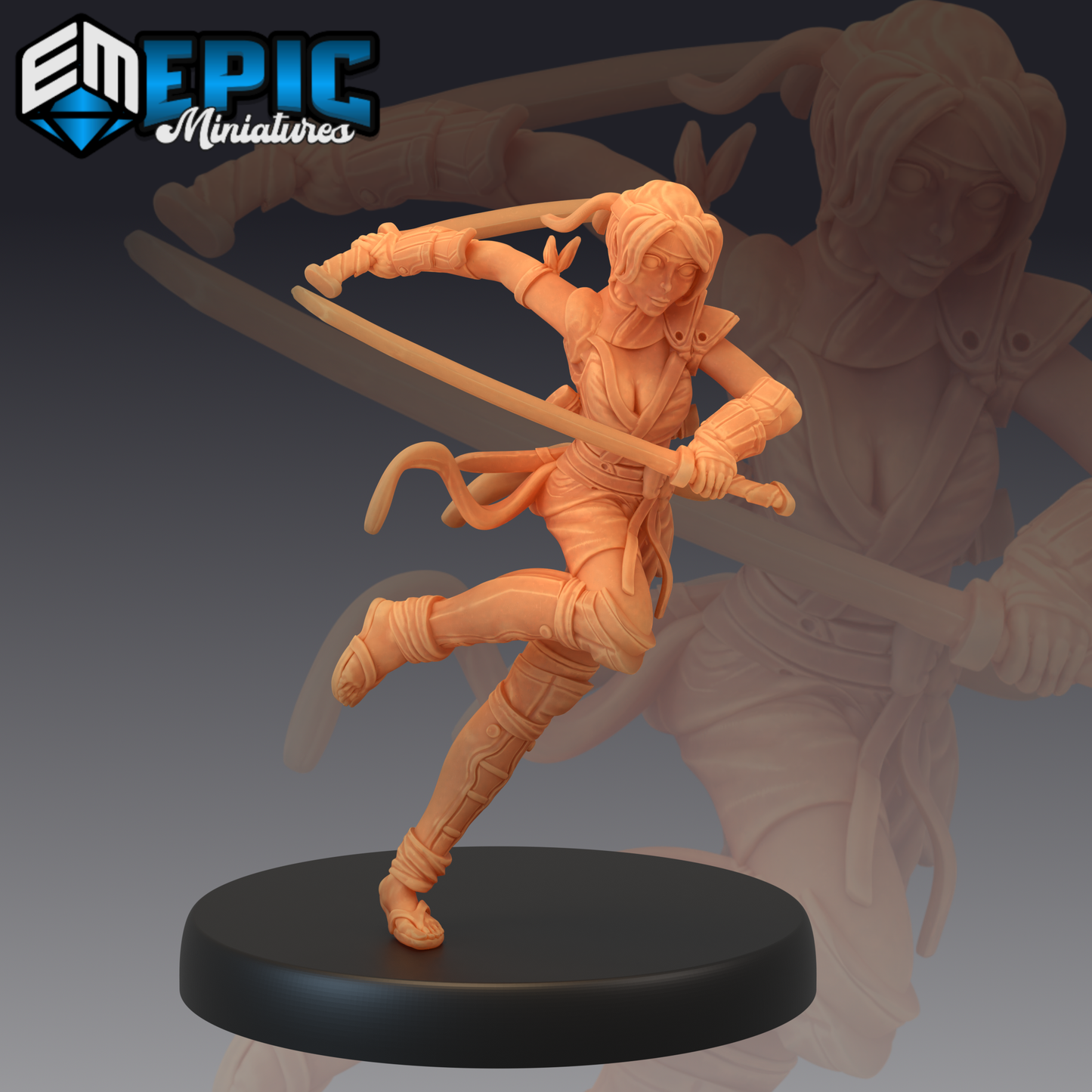 Kunoichi Squad 1 Miniature | Premium Quality 3D Printed - Tabletop RPG & D&D miniature. Perfect for wargaming & collectors.