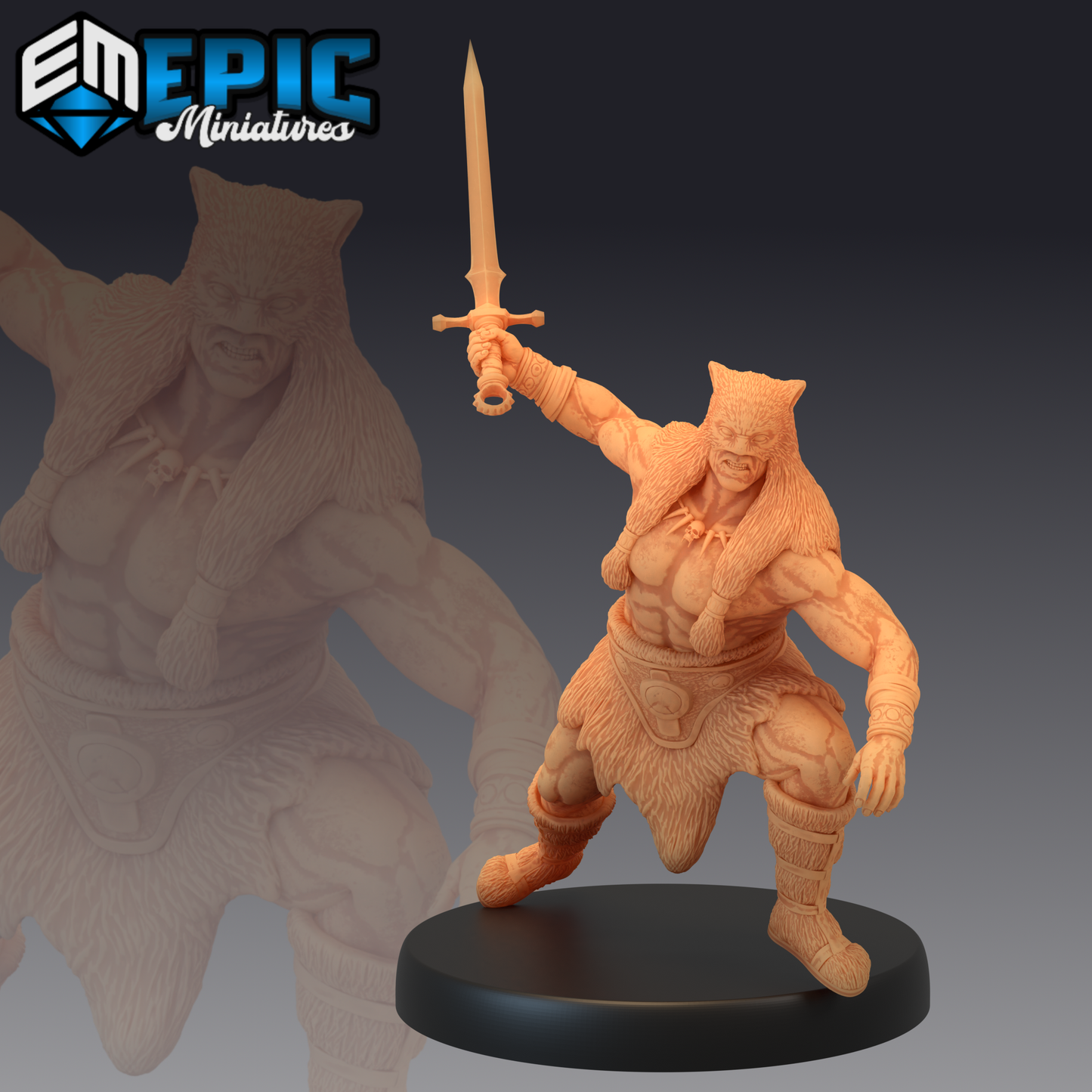 Barbarian Champion Miniature | Great For Fantasy Rpgs - Tabletop RPG & D&D miniature. Perfect for wargaming & collectors.