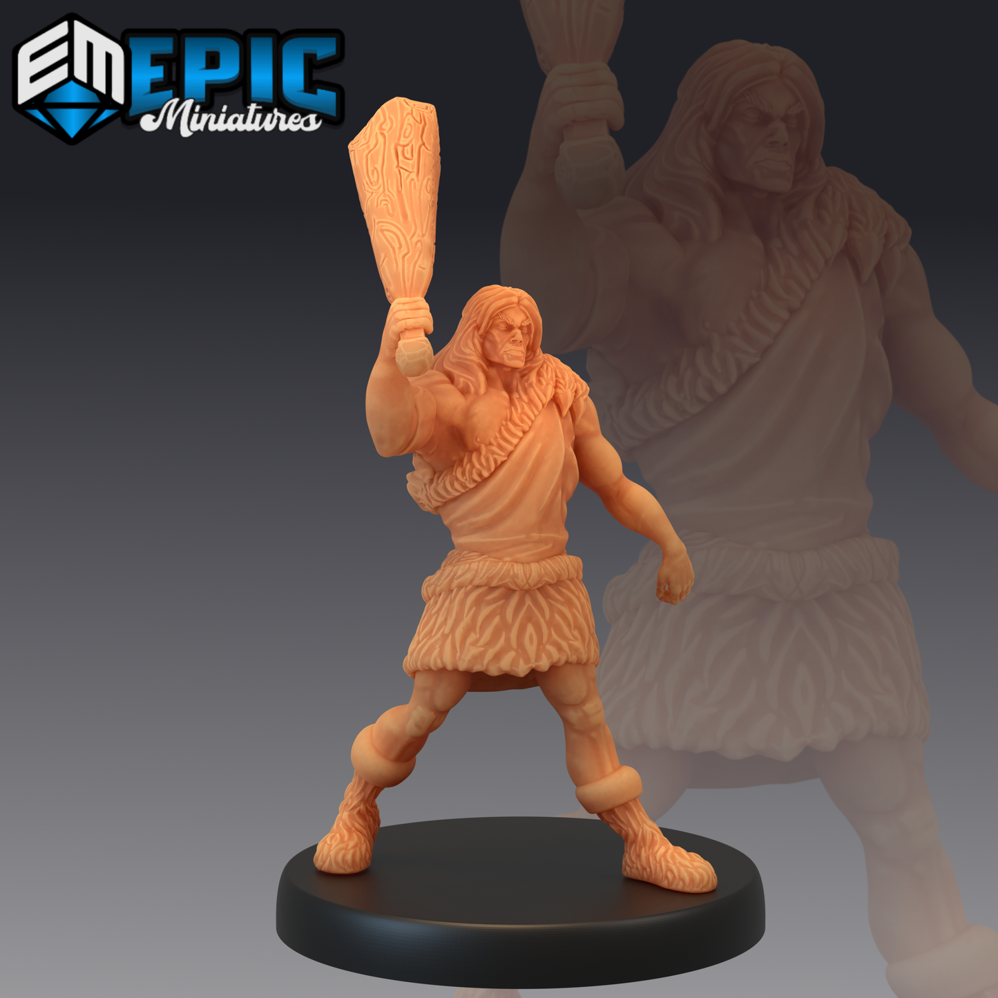 Caveman Human 1 Miniature | A Must-Have For Miniature Collectors - Tabletop RPG & D&D miniature. Perfect for wargaming & coll