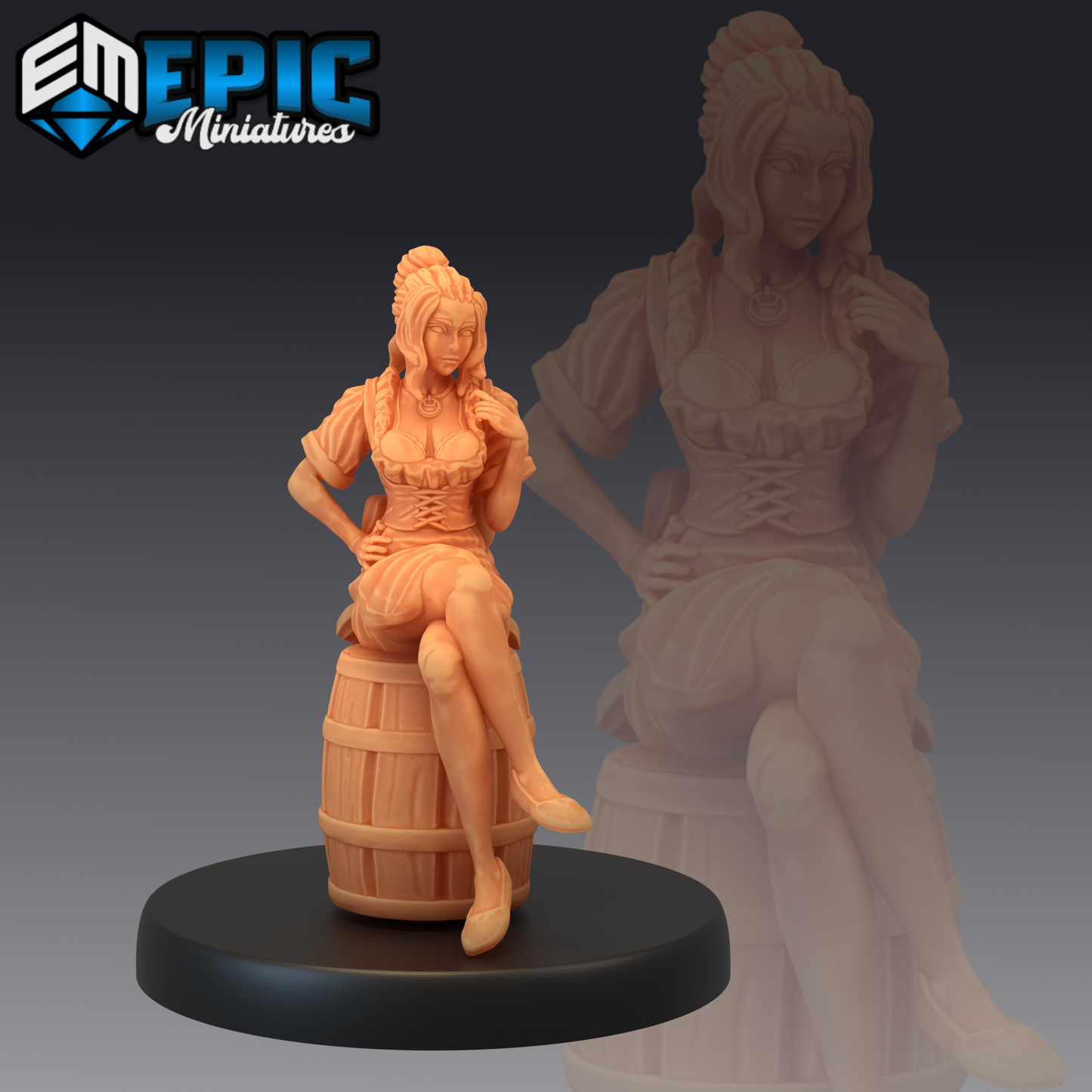 Tavern Waitress 1 Miniature | Enhance Your Tabletop Battles - Tabletop RPG & D&D miniature. Perfect for wargaming & collector