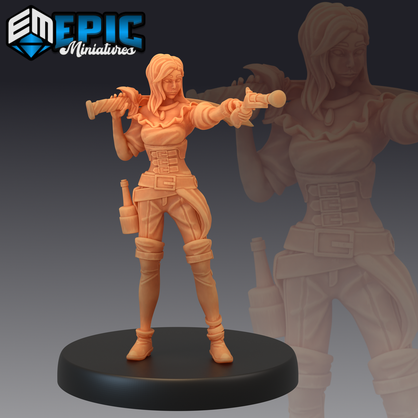 Female Pirates 1 Miniature | Bring Your Adventures To Life - Tabletop RPG & D&D miniature. Perfect for wargaming & collectors
