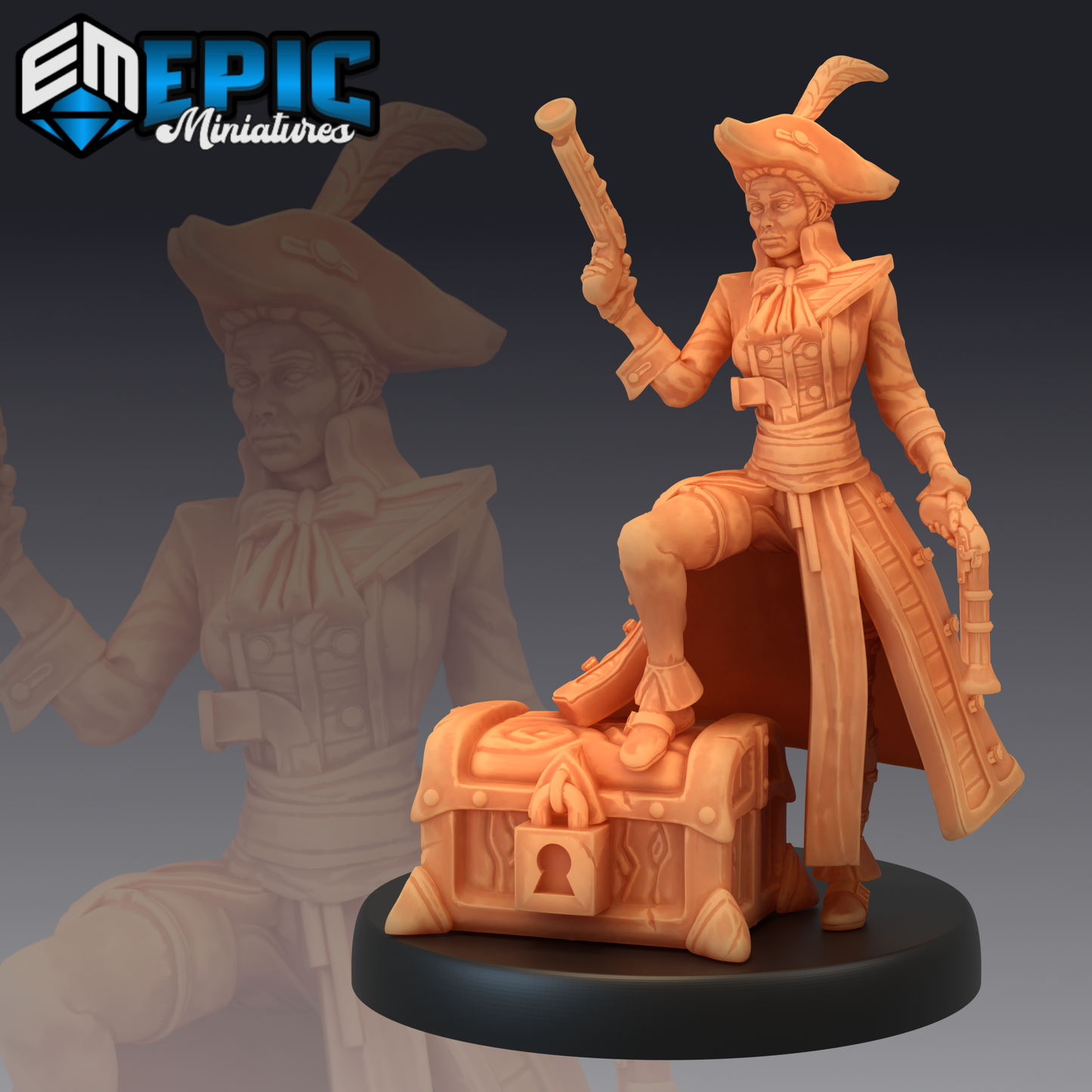 Female Captain 1 Miniature | Great For Fantasy Rpgs - Tabletop RPG & D&D miniature. Perfect for wargaming & collectors.