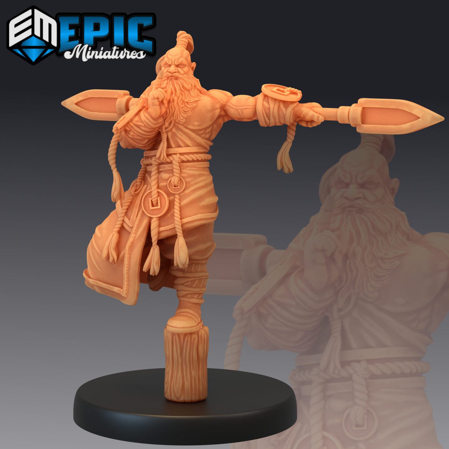 Dwarf Monk 1 Miniature | Enhance Your Tabletop Battles - Tabletop RPG & D&D miniature. Perfect for wargaming & collectors.
