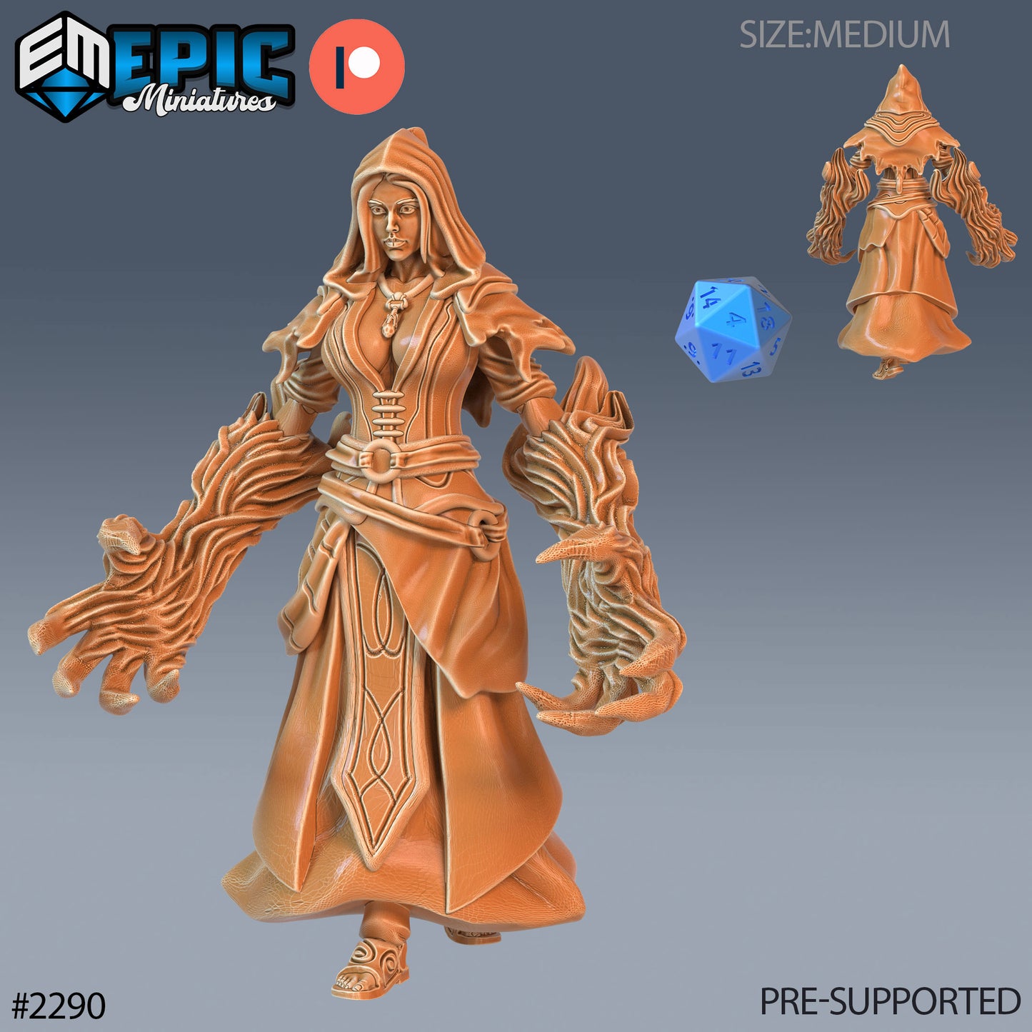 Sorceress Miniature 1 | Perfect For Tabletop Gaming - Tabletop RPG & D&D miniature. Perfect for wargaming & collectors.