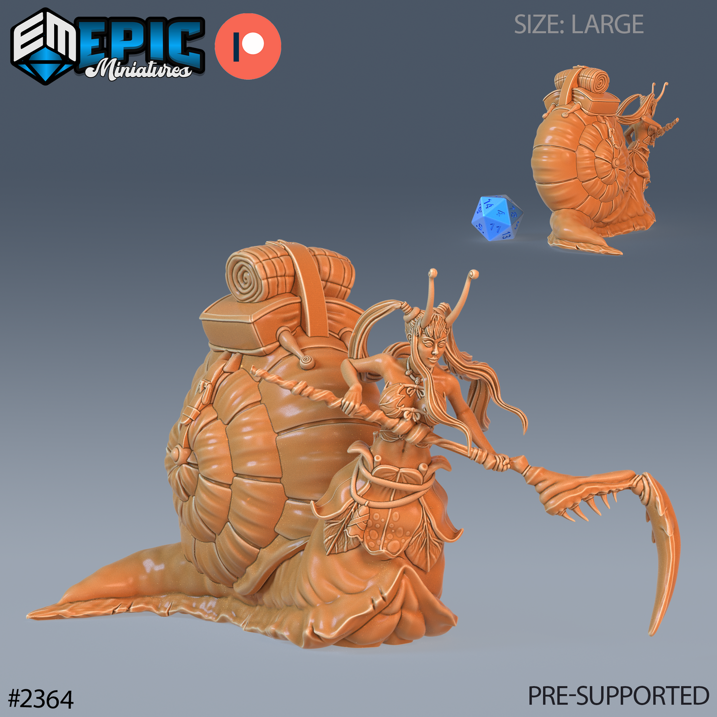 Snail Girl 1 Miniature | Perfect For Tabletop Gaming - Tabletop RPG & D&D miniature. Perfect for wargaming & collectors.