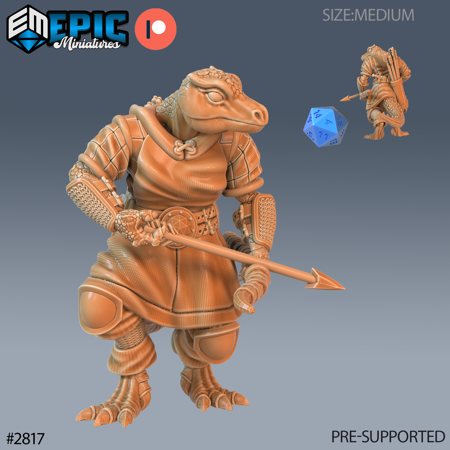 Lizardfolk Fighter 4 Miniature | Ideal For Wargaming & Rpgs - Tabletop RPG & D&D miniature. Perfect for wargaming & collector