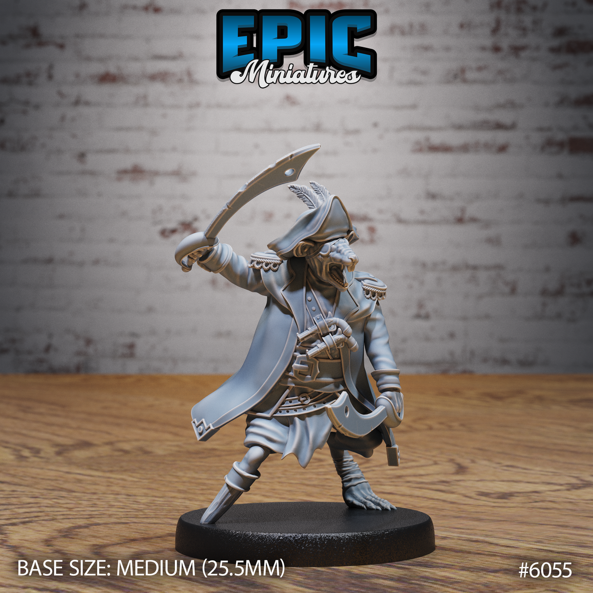 Ratfolk Pirate Captain Miniature