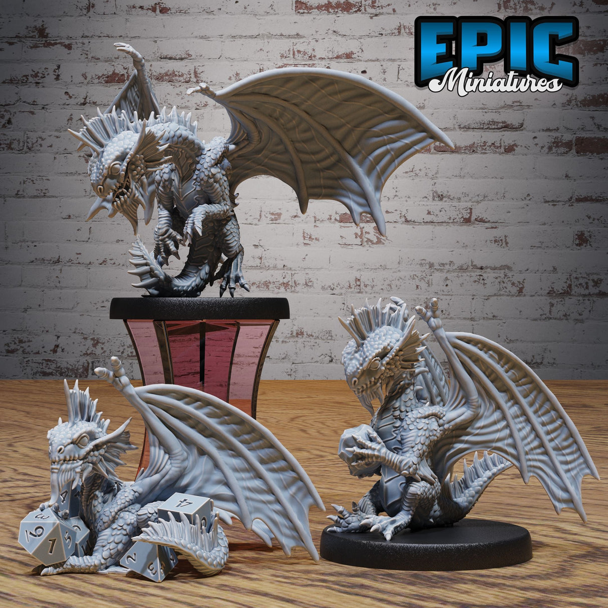 Silver Dragon Wyrmling Miniature