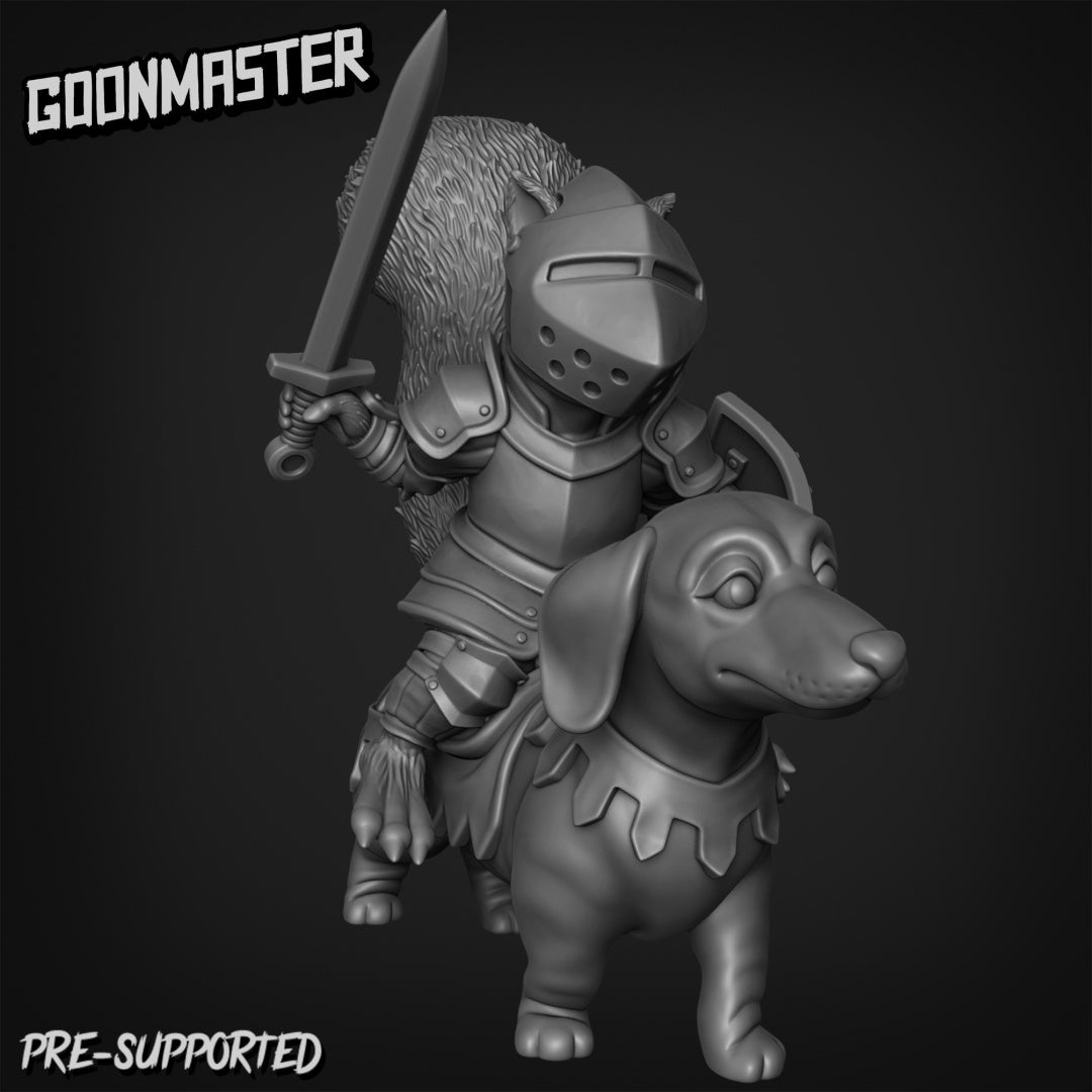 Squirelfolk-Rider Paladin 1 Miniature | Premium Quality 3D Printed - Tabletop RPG & D&D miniature. Perfect for wargaming & co