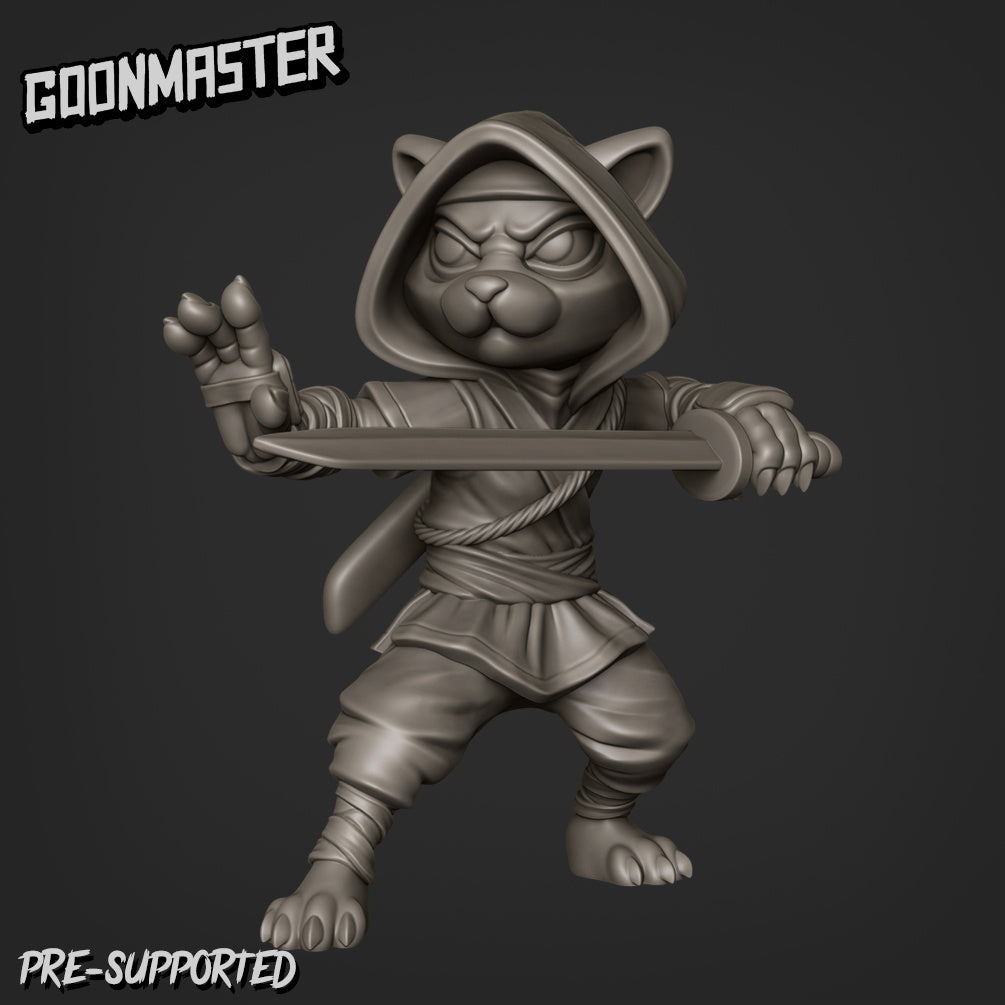 Cat-Folk Ninja 1 Miniature | Premium Quality 3D Printed - Tabletop RPG & D&D miniature. Perfect for wargaming & collectors.
