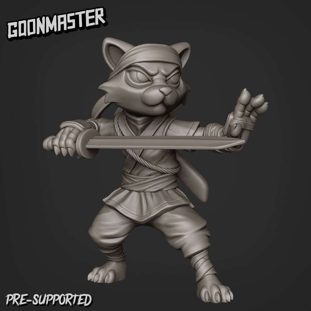 Cat-Folk Ninja 2 Miniature | Epic Addition To Any Game - Tabletop RPG & D&D miniature. Perfect for wargaming & collectors.