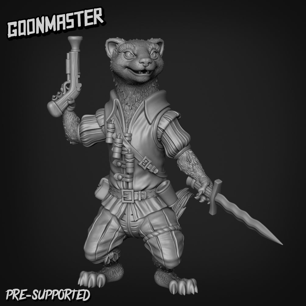 Weasel Gunner-Archer-Ranger 3 Miniature | Epic Addition To Any Game - Tabletop RPG & D&D miniature. Perfect for wargaming & c