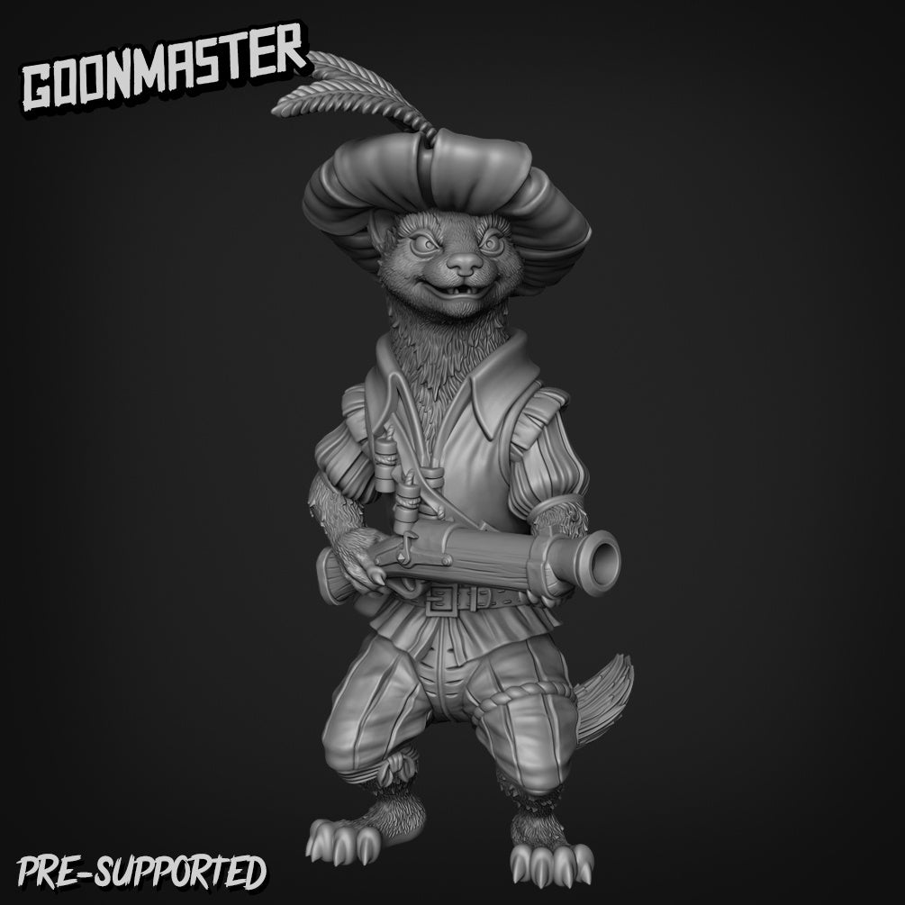 Weasel Gunner-Archer-Ranger 2 Miniature | Great For Fantasy Rpgs - Tabletop RPG & D&D miniature. Perfect for wargaming & coll