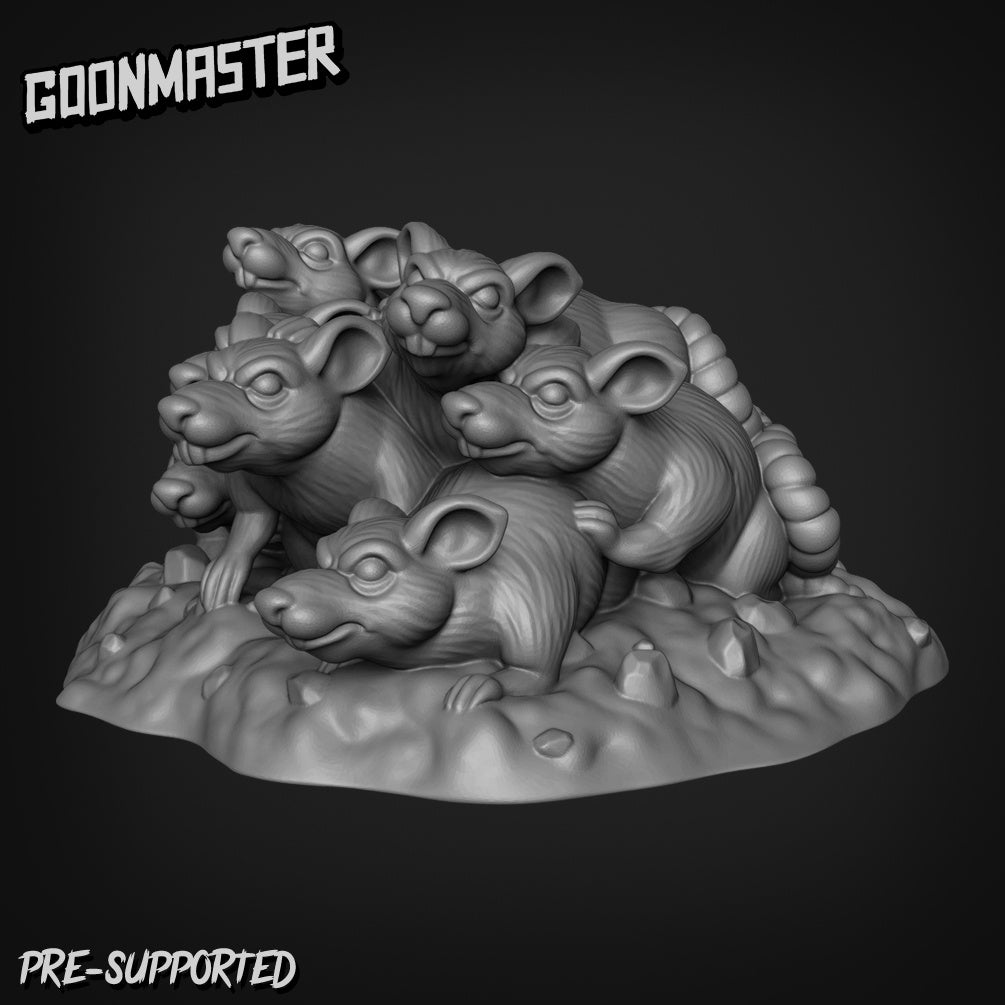 Rat Swarm 1 Miniature | Premium Quality 3D Printed - Tabletop RPG & D&D miniature. Perfect for wargaming & collectors.