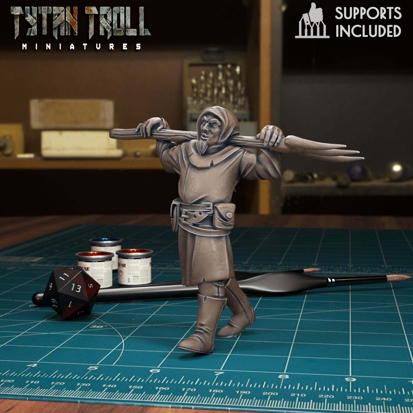 Village Mob 1 Miniature | Premium Quality 3D Printed - Tabletop RPG & D&D miniature. Perfect for wargaming & collectors.