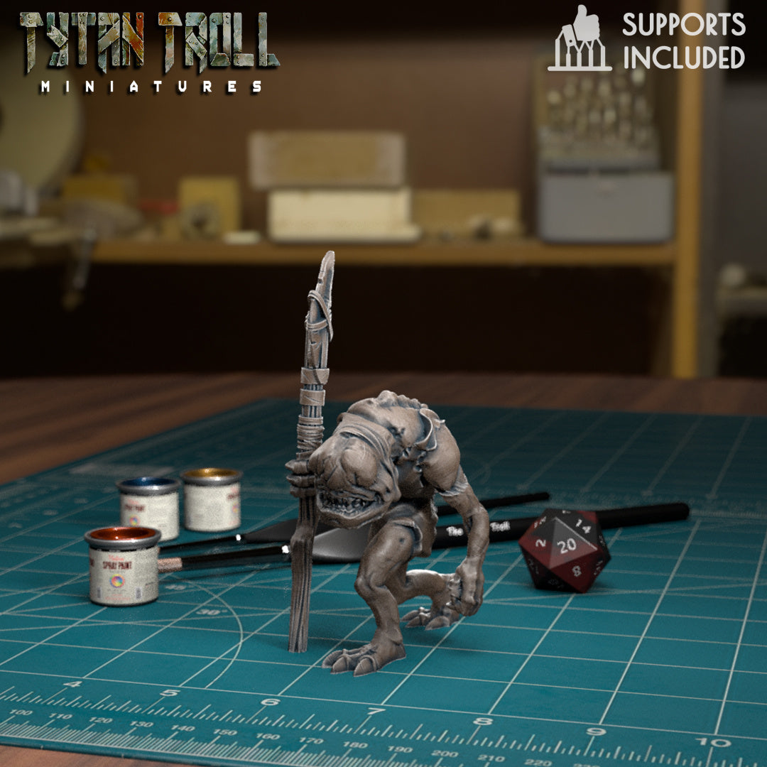 Troglodyte Bundle 1 Miniature | Premium Quality 3D Printed - Tabletop RPG & D&D miniature. Perfect for wargaming & collectors