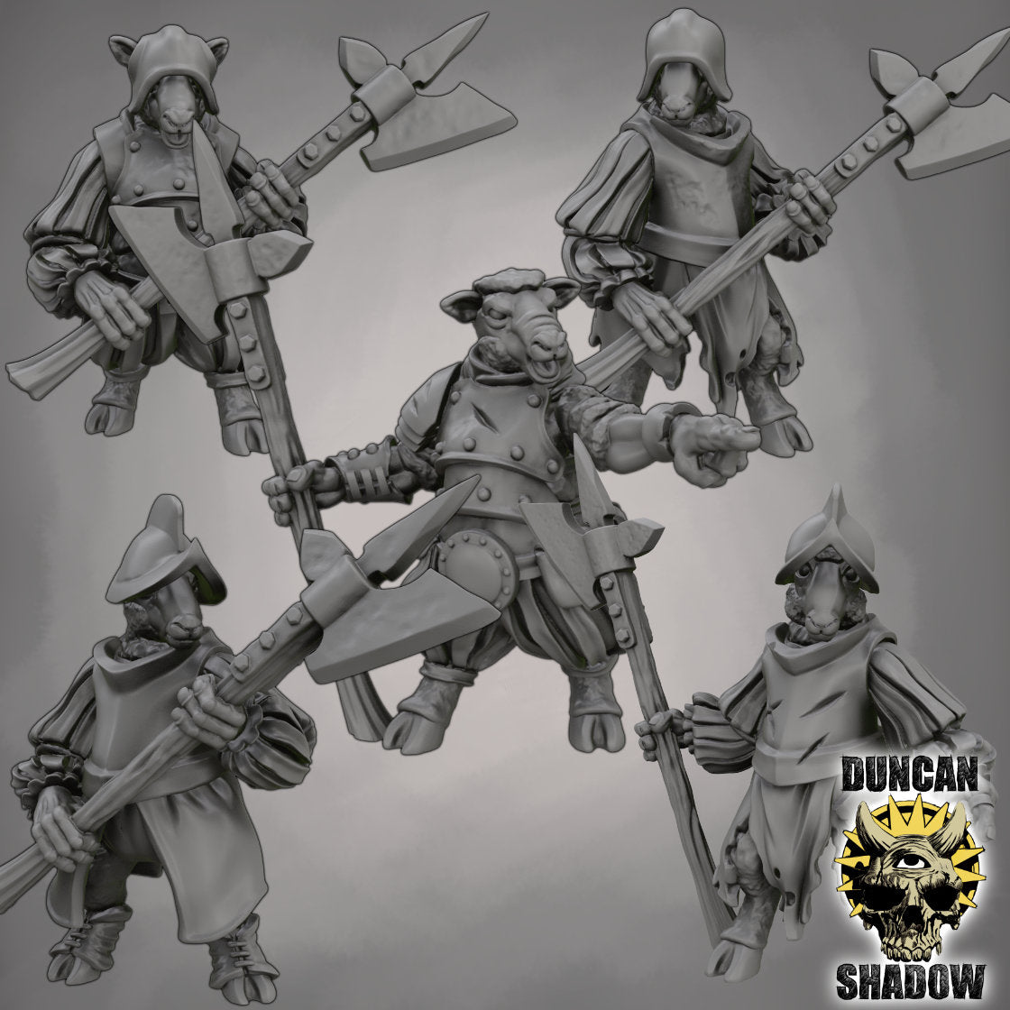 Sheep Folk with Pollaxes