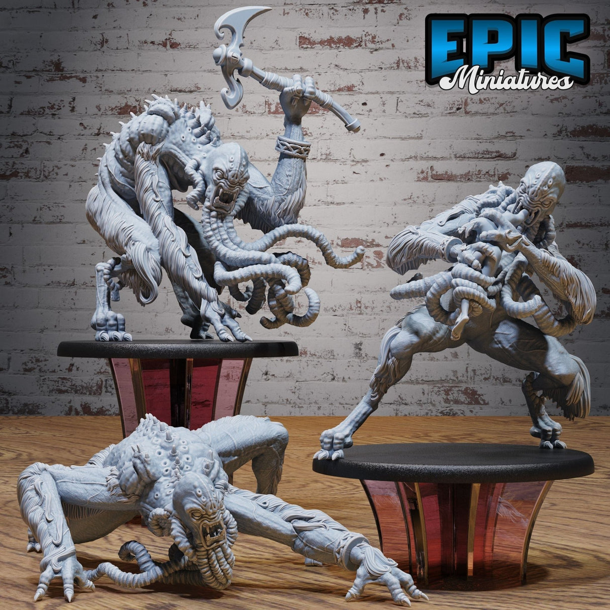 Abominable Mind Miniature | Set of 3 - Tabletop RPG & D&D miniature. Perfect for wargaming & collectors