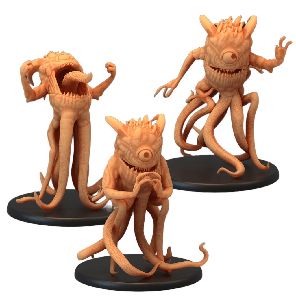 Abyssal Lurker Miniature | Set of 3 - Tabletop RPG & D&D miniature. Perfect for wargaming & collectors