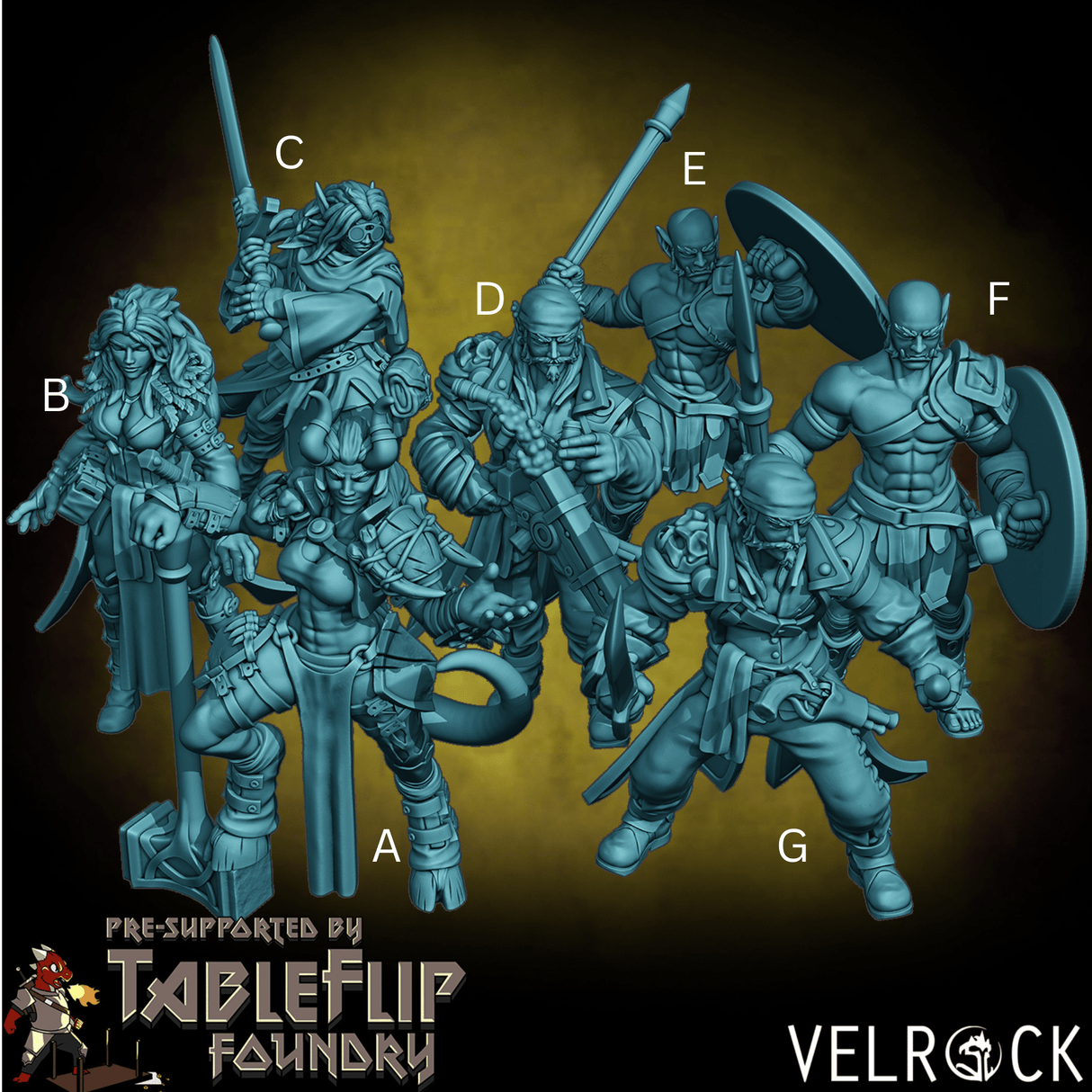 Urban Adventure party Miniature | Whole squad - Tabletop RPG & D&D miniature. Perfect for wargaming & collectors