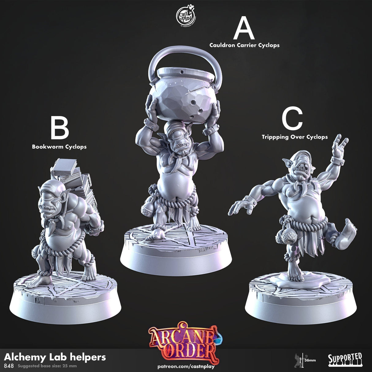 Alchemy Lab helpers Miniature | A - Tabletop RPG & D&D miniature. Perfect for wargaming & collectors