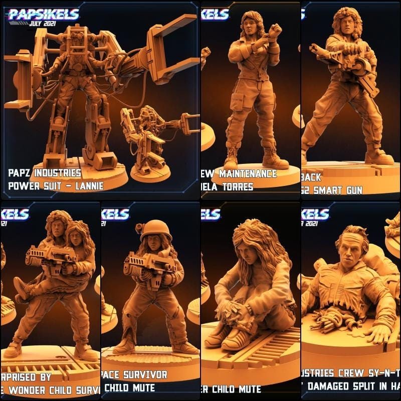 Alien Cargo Hold Drama Miniature | Cargo Loader - Tabletop RPG & D&D miniature. Perfect for wargaming & collectors