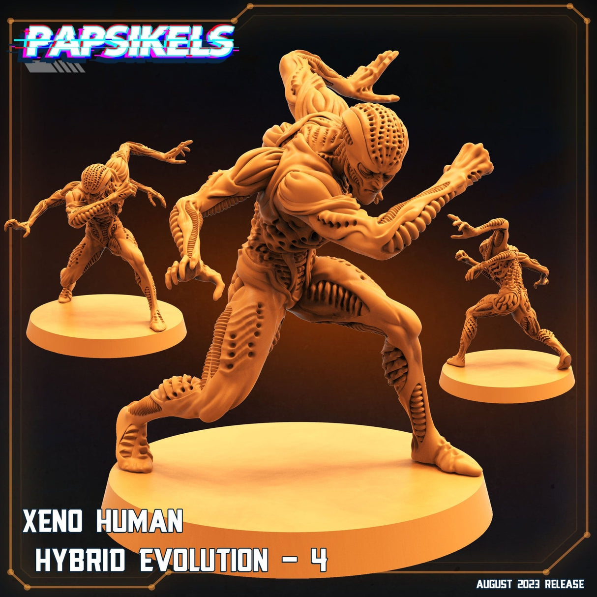 Alien Human Hybrid Evolution Miniature | Hybrid 4 - Tabletop RPG & D&D miniature. Perfect for wargaming & collectors
