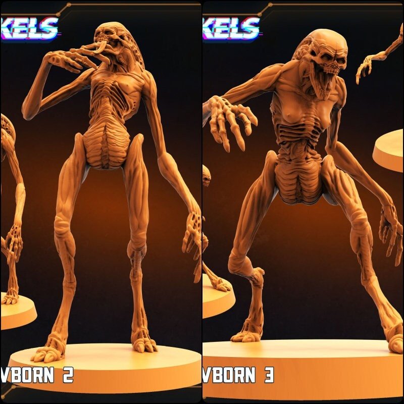 Alien Newborn Miniature | Full Set All Models - Tabletop RPG & D&D miniature. Perfect for wargaming & collectors