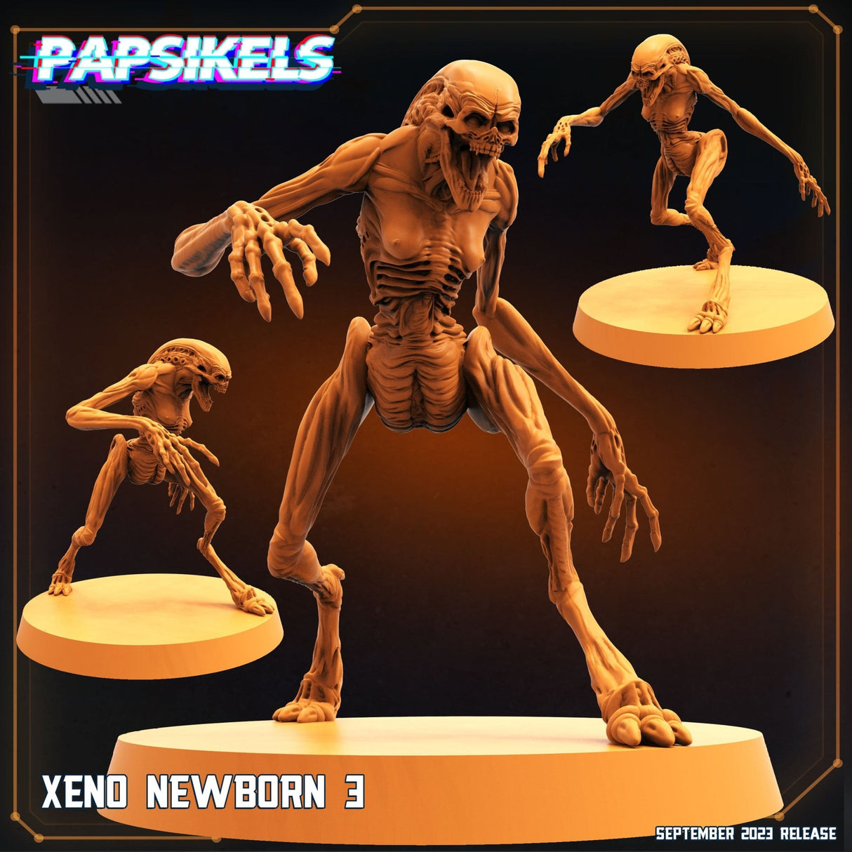 Alien Newborn Miniature | Newborn 3 - Tabletop RPG & D&D miniature. Perfect for wargaming & collectors