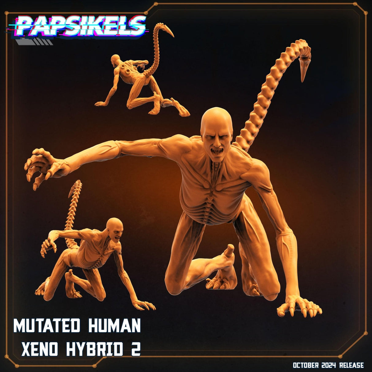 Alien Romus Mutated Miniature | Human Xeno Hybrid 2 - Tabletop RPG & D&D miniature. Perfect for wargaming & collectors