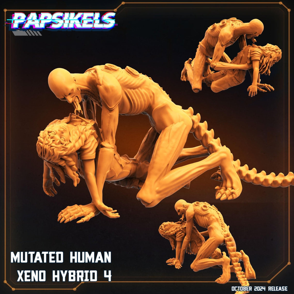Alien Romus Mutated Miniature | Human Xeno Hybrid 4 - Tabletop RPG & D&D miniature. Perfect for wargaming & collectors