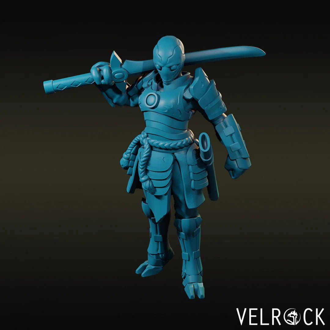 Alien Samurai Miniature | A - Tabletop RPG & D&D miniature. Perfect for wargaming & collectors