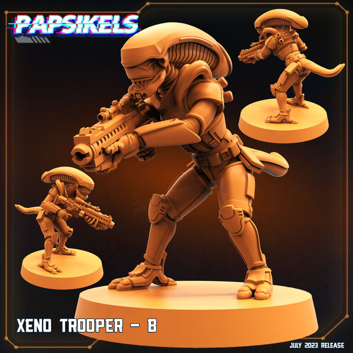 Alien Troopers Miniature | Trooper B - Tabletop RPG & D&D miniature. Perfect for wargaming & collectors
