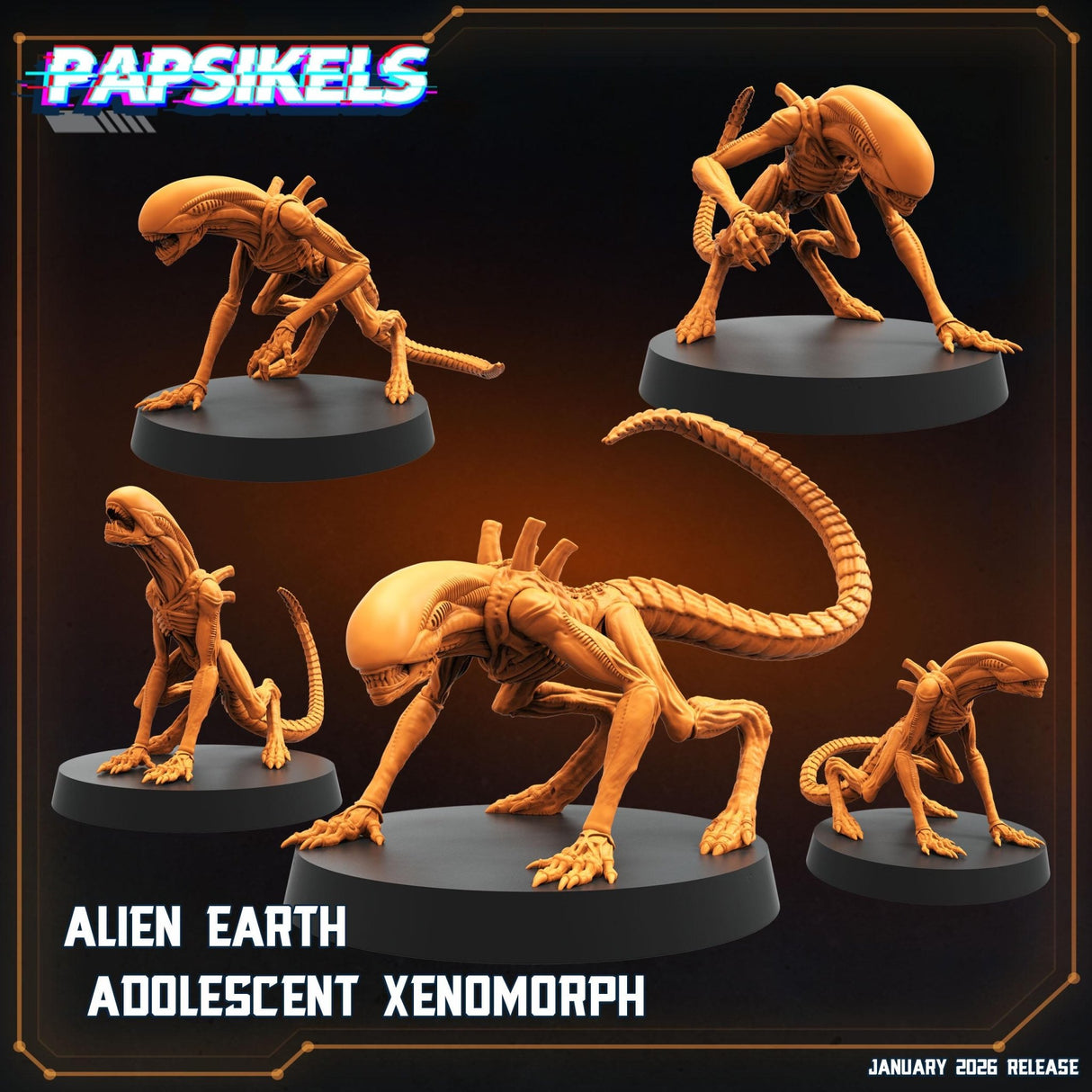 Alien Xenomorph Set | A - E - Tabletop RPG & D&D miniature. Perfect for wargaming & collectors