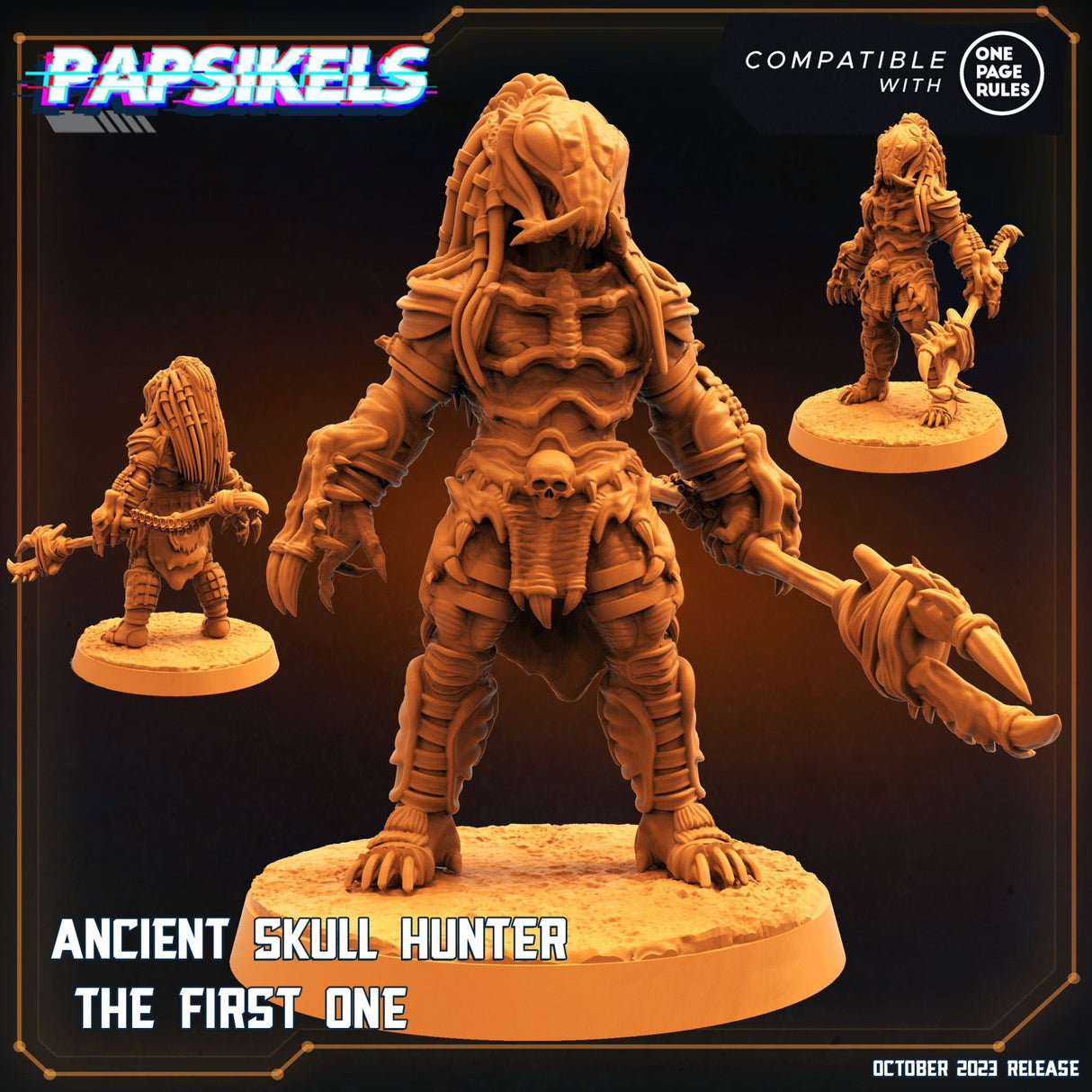 Ancient Skull Hunter Miniature | Ancient Hunter A - Tabletop RPG & D&D miniature. Perfect for wargaming & collectors