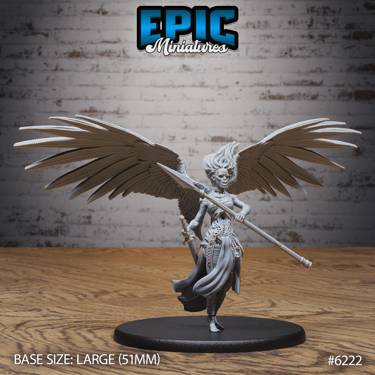 Angel Zombie Miniature | A - Tabletop RPG & D&D miniature. Perfect for wargaming & collectors