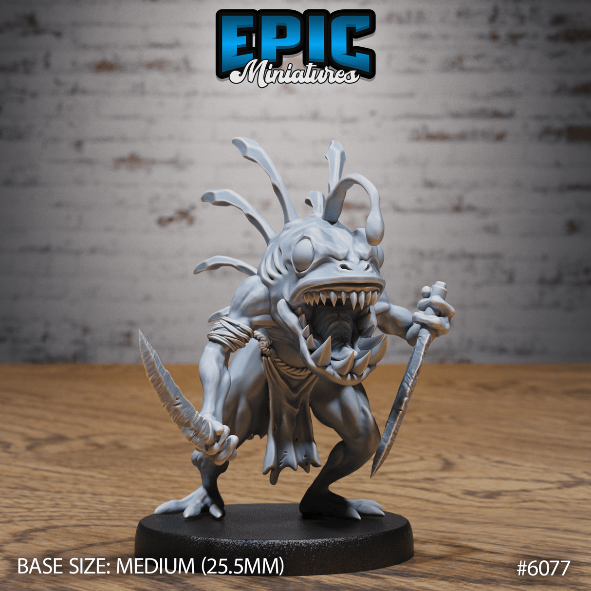 Angler Fish Savage Miniature | A - Tabletop RPG & D&D miniature. Perfect for wargaming & collectors