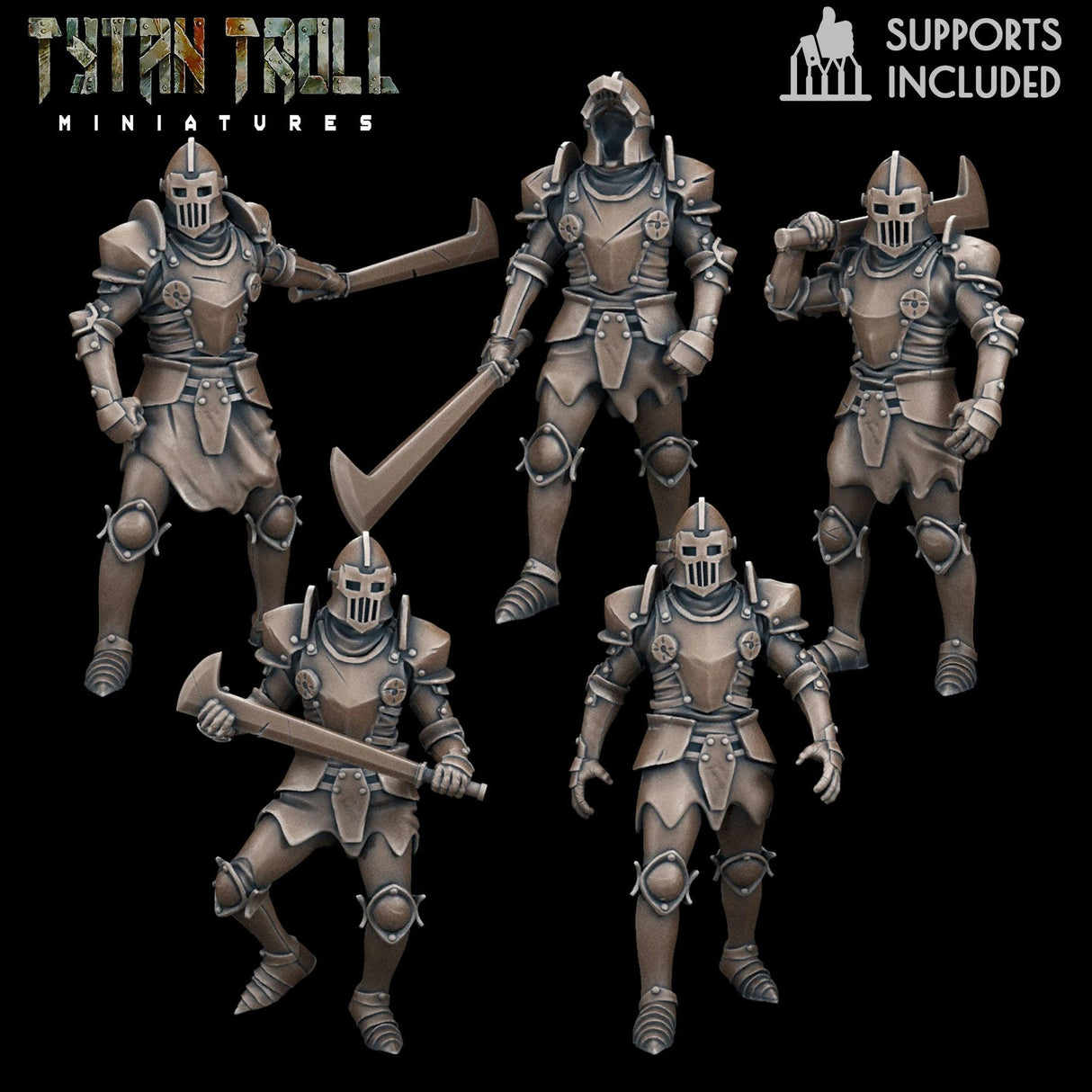 Animated Amour Miniature | Set of 5 - Tabletop RPG & D&D miniature. Perfect for wargaming & collectors