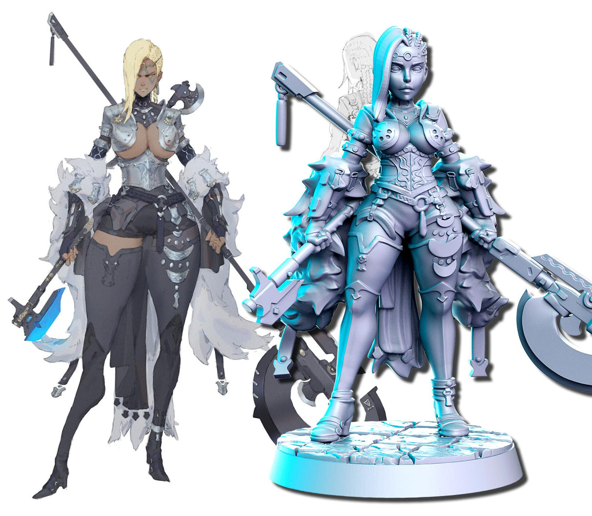 Anime Character Miniature | Amazon 3 - Tabletop RPG & D&D miniature. Perfect for wargaming & collectors