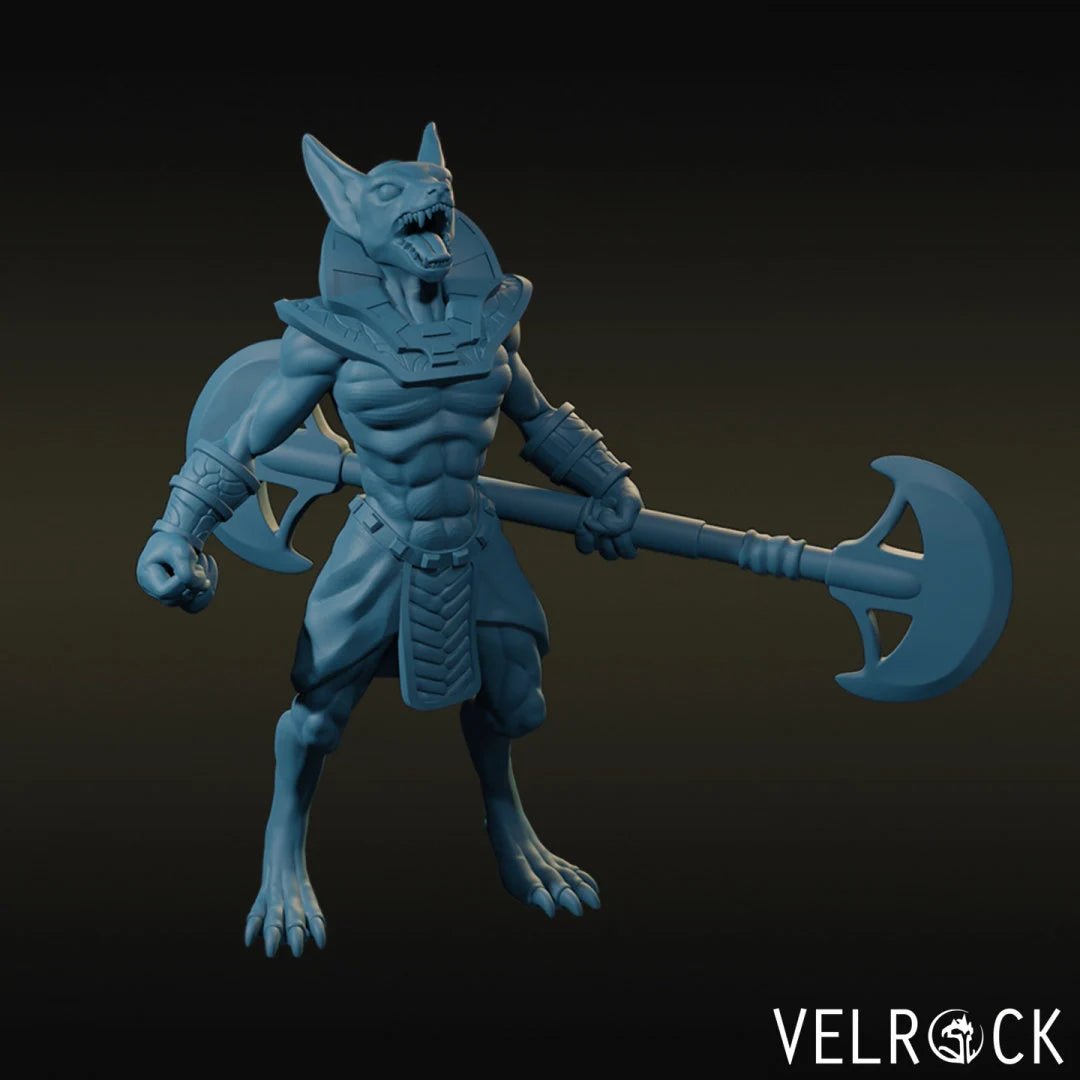 Anubis Warrior Miniature | Right - Tabletop RPG & D&D miniature. Perfect for wargaming & collectors