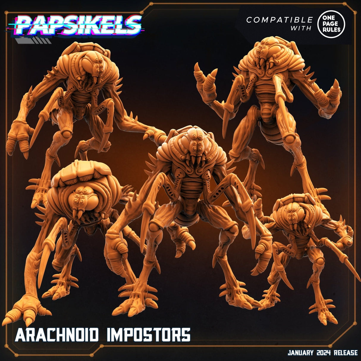 Arachnoid Imposter Miniature | Full Set All Models - Tabletop RPG & D&D miniature. Perfect for wargaming & collectors