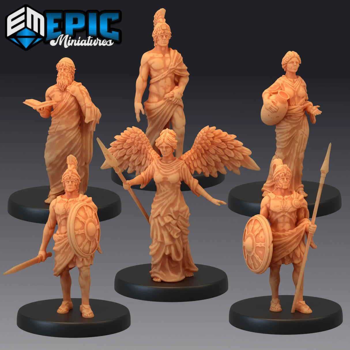 Arena Statue Miniature | set of 6 - Tabletop RPG & D&D miniature. Perfect for wargaming & collectors