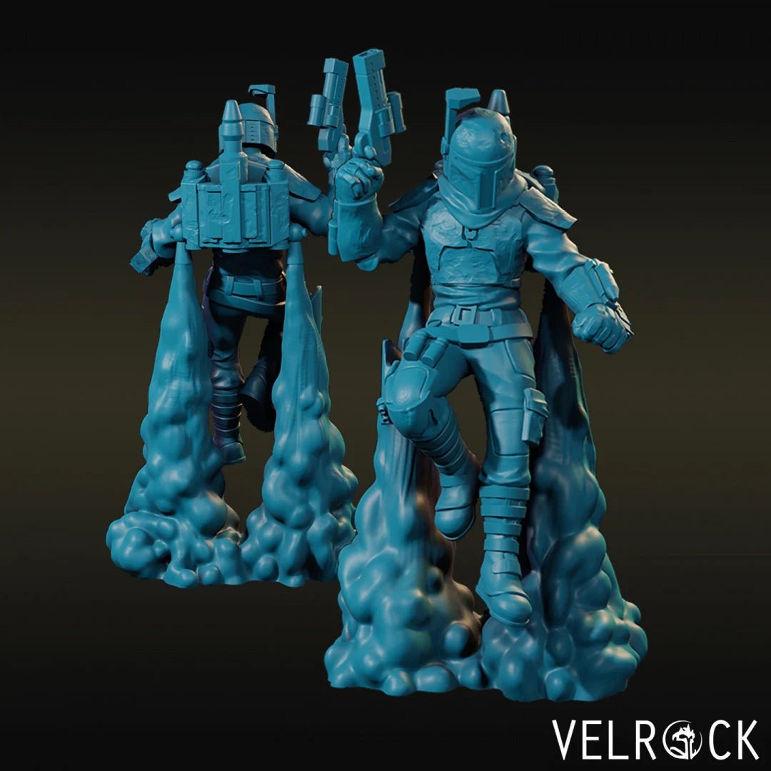 Armoured Bounty Hunter Miniature | A - Tabletop RPG & D&D miniature. Perfect for wargaming & collectors