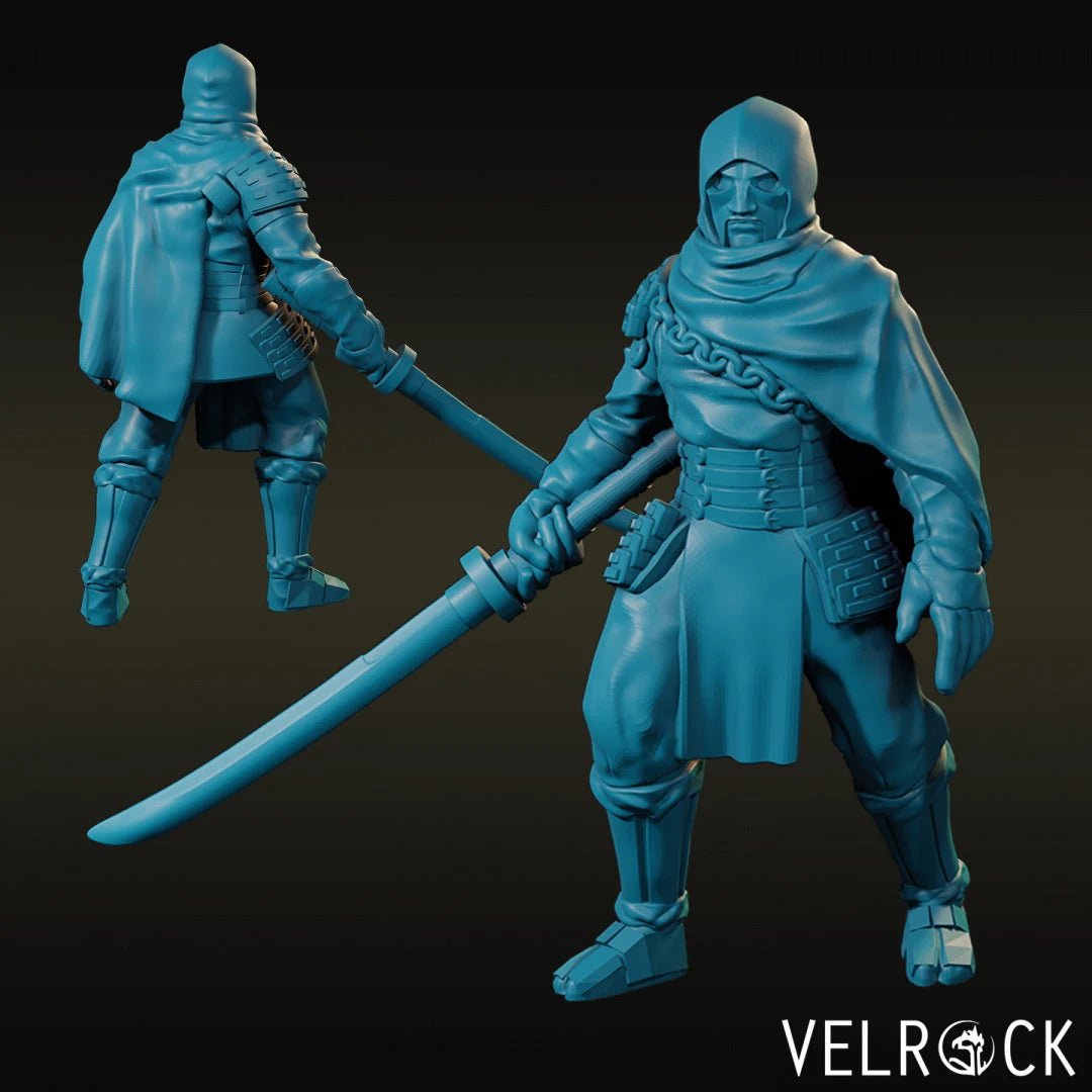 Male Desert Assassin Miniature | Left - Tabletop RPG & D&D miniature. Perfect for wargaming & collectors