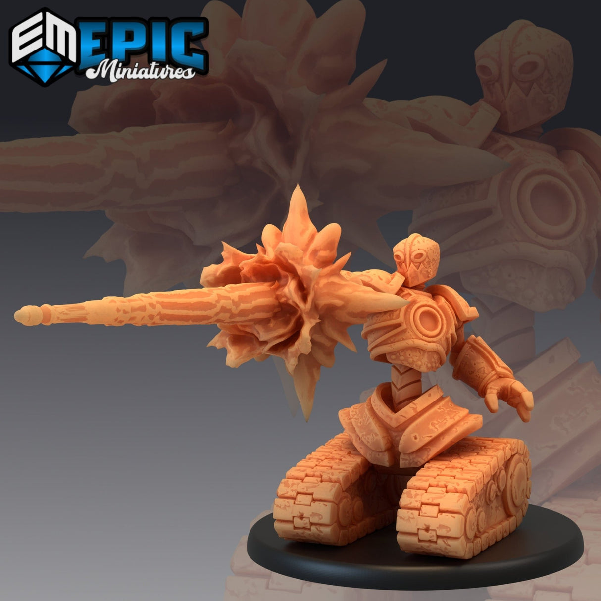 Assault Tank Robot Miniature | 953 Cannon - Tabletop RPG & D&D miniature. Perfect for wargaming & collectors