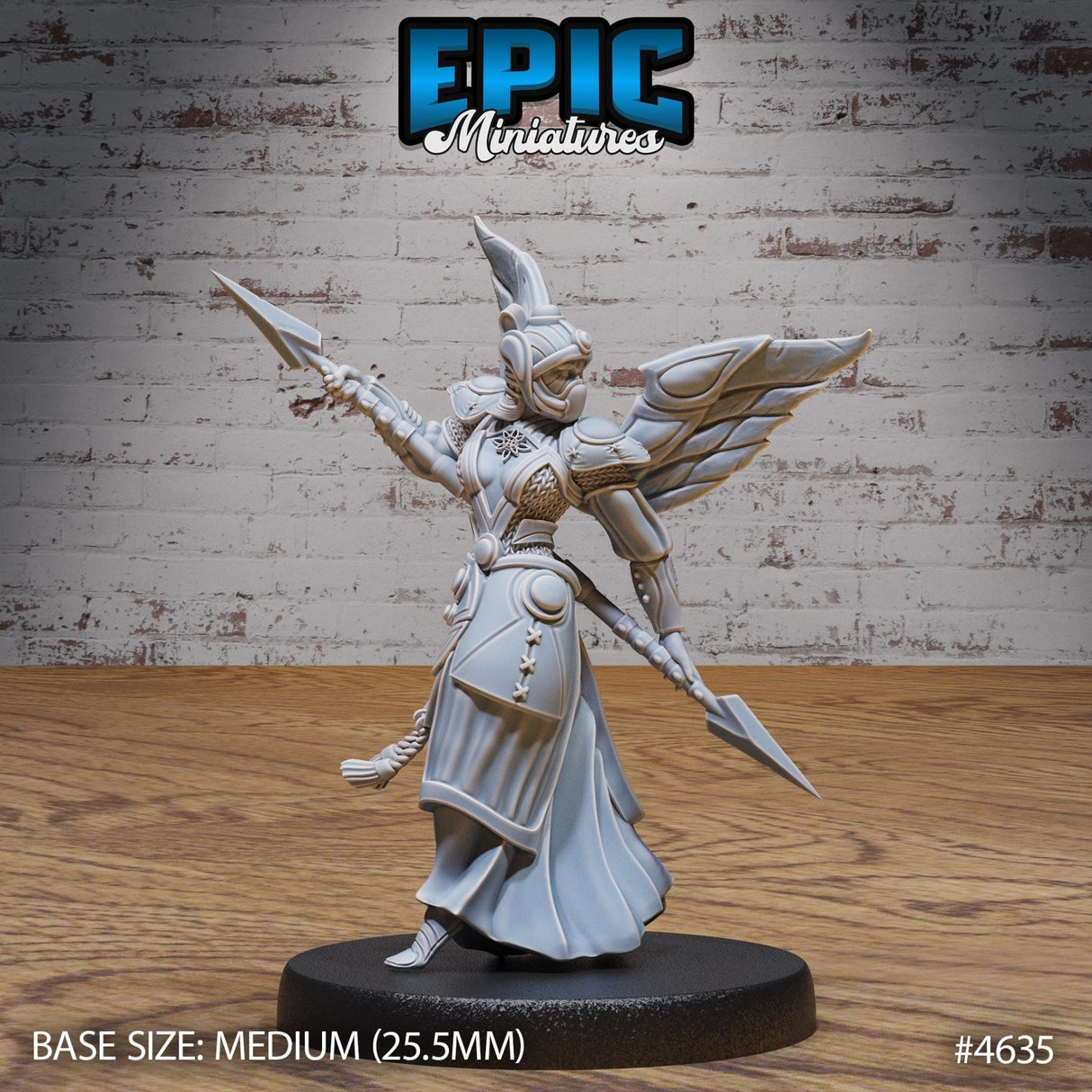 Astral Deva, Female Paladin, Cleric Miniature | 4635 - Tabletop RPG & D&D miniature. Perfect for wargaming & collectors