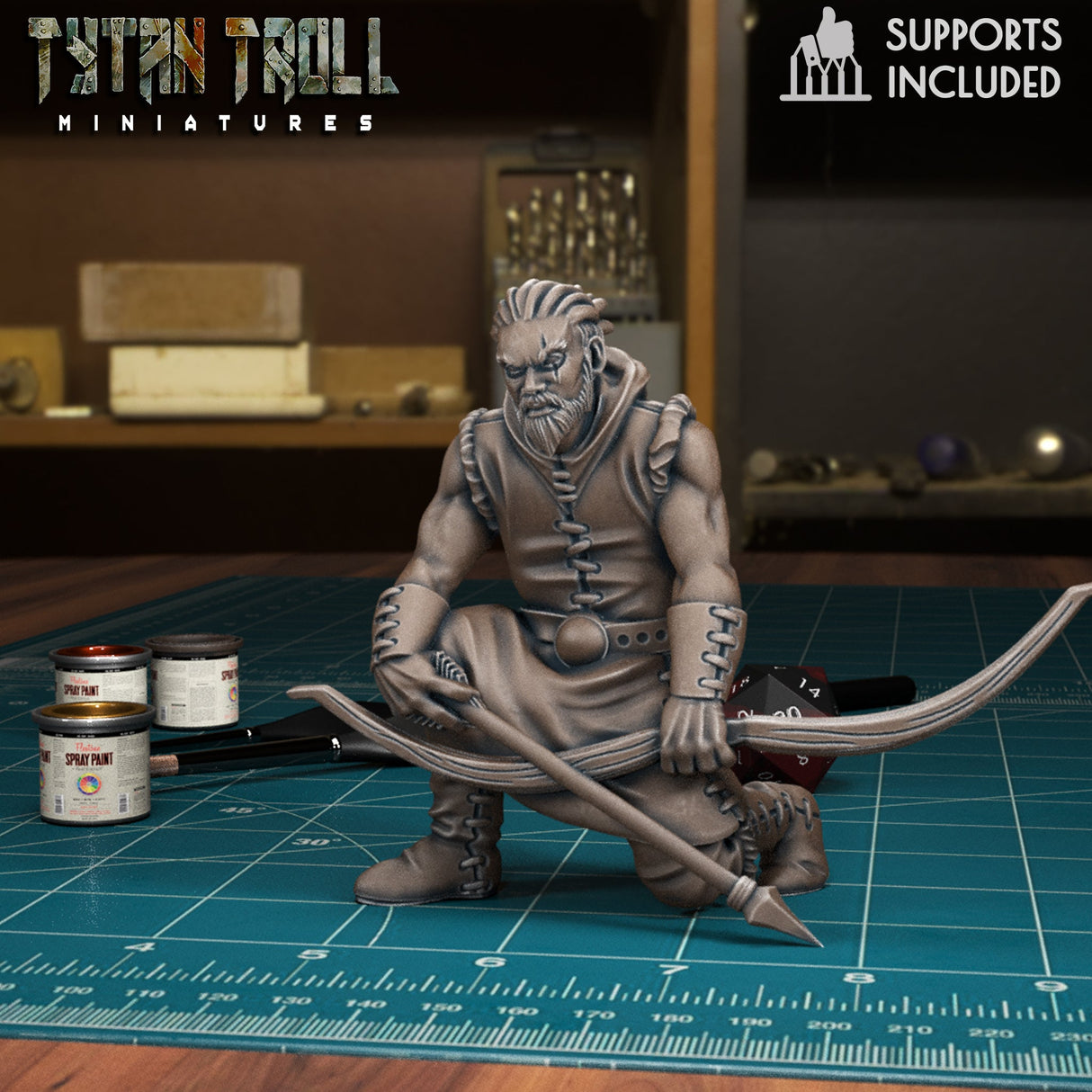 Bandit Archer Miniature | E - Tabletop RPG & D&D miniature. Perfect for wargaming & collectors