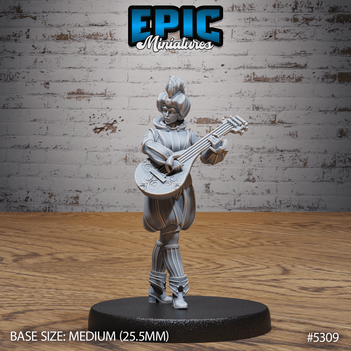 Bard Adventurer Female Miniature | A - Tabletop RPG & D&D miniature. Perfect for wargaming & collectors
